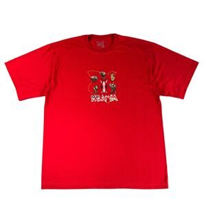 Airborne Kenya Africa 3XL Red Embroidered Elephant Lion Rhino Animal T-Shirt